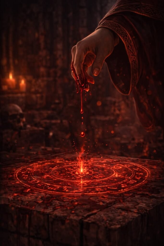 spiritual discernment represented by red rune rituals